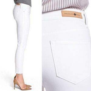 White high-rise skinny jeans